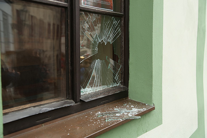 A2B Glass are able to board up broken windows while they are being repaired in Derby.